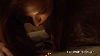 Sexy busty lesbian slaves moaning from pleasure and punishment with mistress