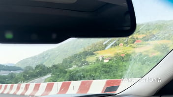 Nina washing my windshield with her piss