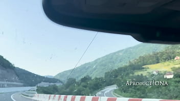 Nina washing my windshield with her piss