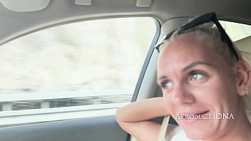 Nina washing my windshield with her piss