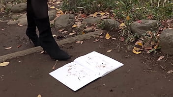 Make dirty shoe footprints on a white notebook