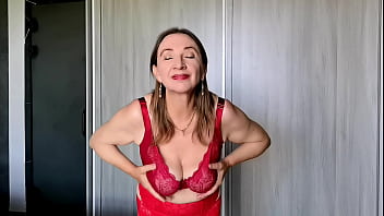 Gilf plays with big tits and fucks mature pussy with sexy talk