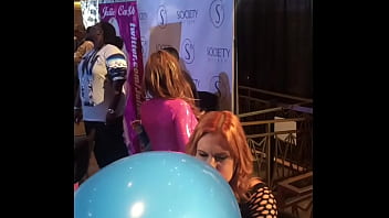 Edyn blair blows up a giant balloon