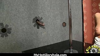 Babe sucks and fucks black cock at gloryhole 12
