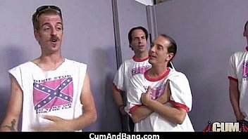 Ebony cumslut gets multi facial in gangbang 22