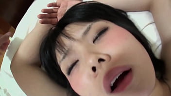Short haired japanese girl gets cum blast on her face
