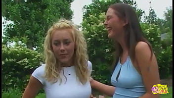 After getting her pussy eaten our by a brunette this blonde returns the favor