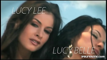 Lucy belle and lucy lee have foursome poolside