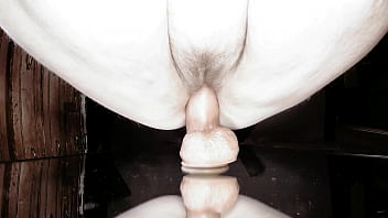 Doggystyle mirror dildo fucking