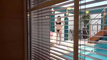 Lascivious looks a cock sucking hottie at the swimming pool