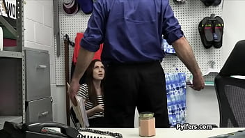 Sexy brunette vlogger fucked by officer after getting busted for stealing for fun