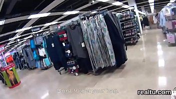 Stunning czech chick is teased in the mall and banged in pov