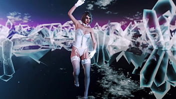 Toned mature ashley graham in sexy white underwear dances sensually