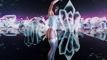 Toned mature ashley graham in sexy white underwear dances sensually