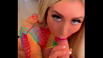 Hot blonde loves to deepthroat a huge cock blowjob compilation