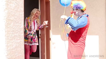 Blonde brittany andrews sucks and rides clown marcus london's cock