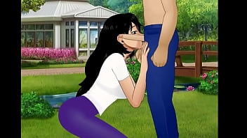 Cum on the face at the park