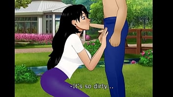 Cum on the face at the park