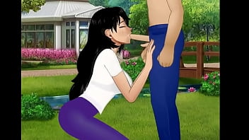 Cum on the face at the park