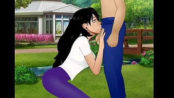 Cum on the face at the park