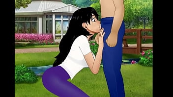 Cum on the face at the park