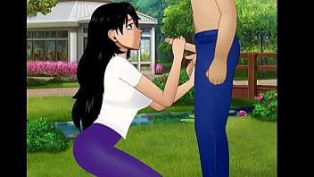 Cum on the face at the park