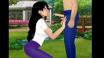 Cum on the face at the park