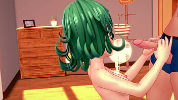 Linda tatsumaki versus una gran polla hentai