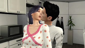 Distracted a housewife with a huge ass from cooking deepthroat blowjob