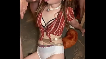 Fox ears olivia makes cute animal noises as she drools on big dick