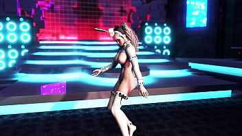 Playful Slender Girl In Revealing Outfit Dancing On The Strip Club Stage thumbnail