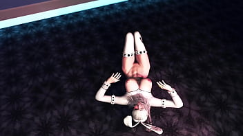 Playful slender girl in revealing outfit dancing on the strip club stage