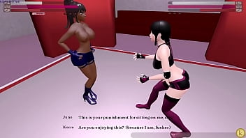 Korra vs juno kinky fight club strap on lesbian sexfight