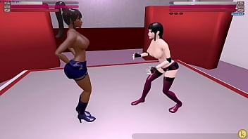 Korra vs juno kinky fight club strap on lesbian sexfight