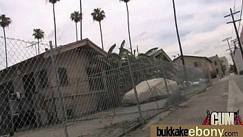 Ebony gets group cumshots 6