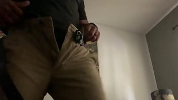 Stroking my black dick with holter monitor