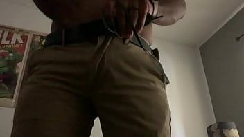 Stroking my black dick with holter monitor