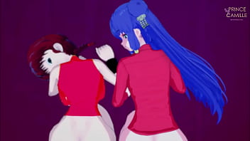Ranma and shampoo watch you touch yourself with eye contact exibition fantasy