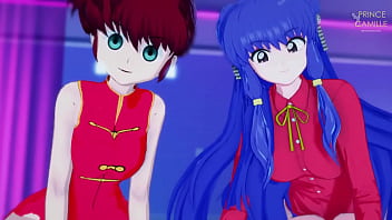 Ranma and shampoo watch you touch yourself with eye contact exibition fantasy