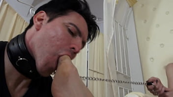 Foot slave bobby have to worship the shoes and feet of alica and get nylon foot gagging