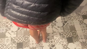 Sheer red seduction – masked blowjob & doggy with double cum on my downjacket preview