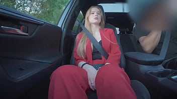 Lena sucks dick in car