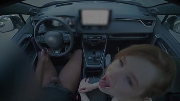 Lena sucks dick in car