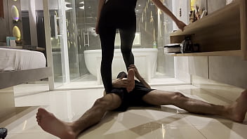 Pretty feet and leggings to kick you pov 4k