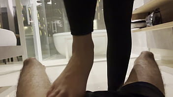 Pretty feet and leggings to kick you pov 4k