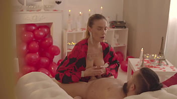 Romantic blowjob and titsjob