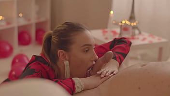 Romantic blowjob and titsjob