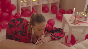 Romantic blowjob and titsjob