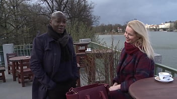 Blonde in fishnets anna joy gets her shaved pussy fucked and a cum facial