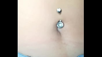 Exploring this sexy belly button with its piercing up close